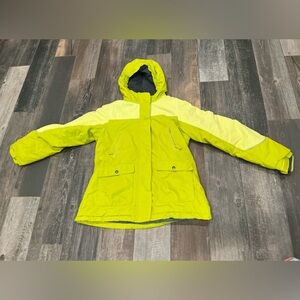 Lands End Kids The Squall Jacket Youth L 14+ Coat Yellow Winter Parka Ski